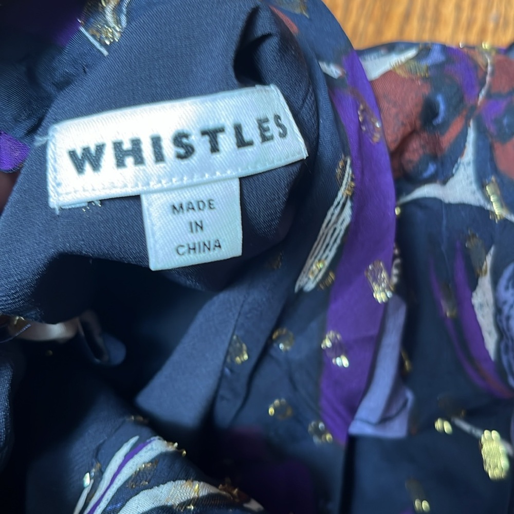 Whistles Purple Floral Metallic Dot Blouse - Picture 4 of 10